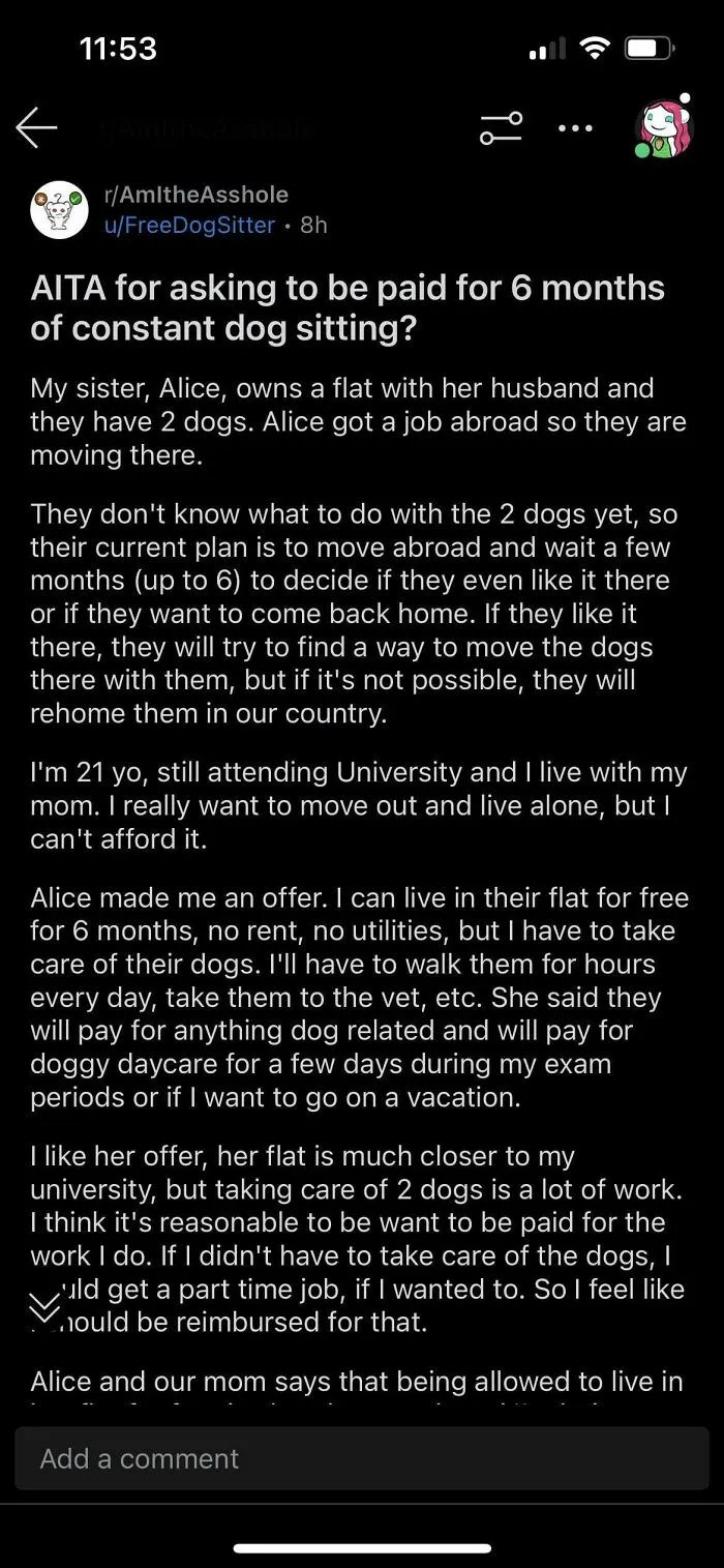 Cb Bargains Their Way Out Of 6 Months Free Rent, No Utilities…because They Wouldn’t Be Paid Extra Cash For Dog Sitting