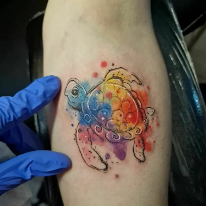 Colourful Turtle Tattoo