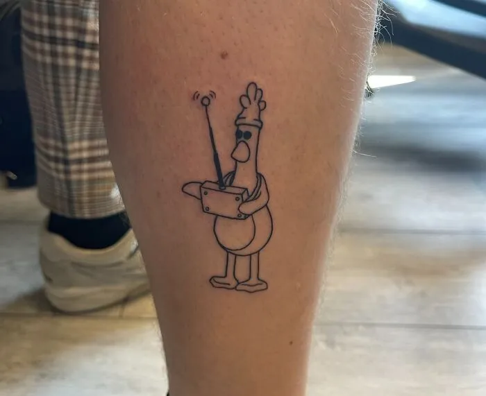 Funny Silly Chicken Leg Tattoo