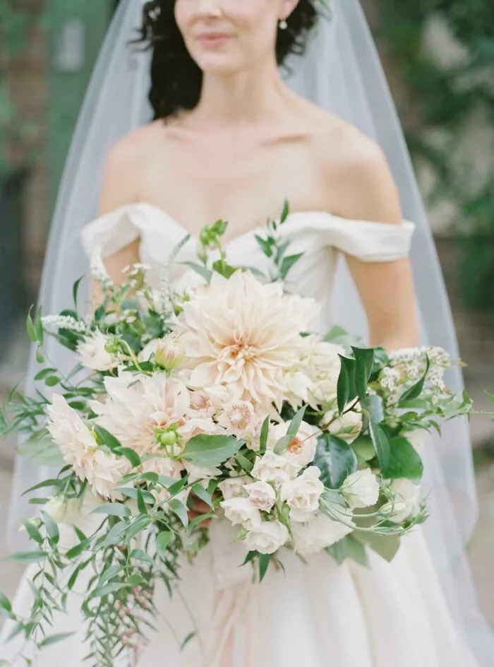 I Grew The Dahlias For My Bouquet And Put It Together Myself- So Stressful Because We Had A Freakish Early Snowstorm That Almost [took Them Out]  With 2 Weeks To Go  But They Survived And I Got My Dream Of Carrying Them Down The Aisle 