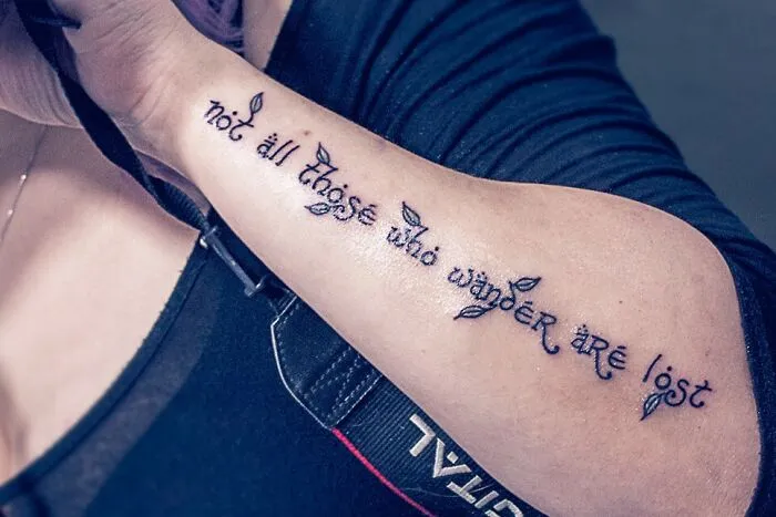 Tolkien Quote Done By Jaclyn Huertas Tattoo Lou's Of Selden, NY