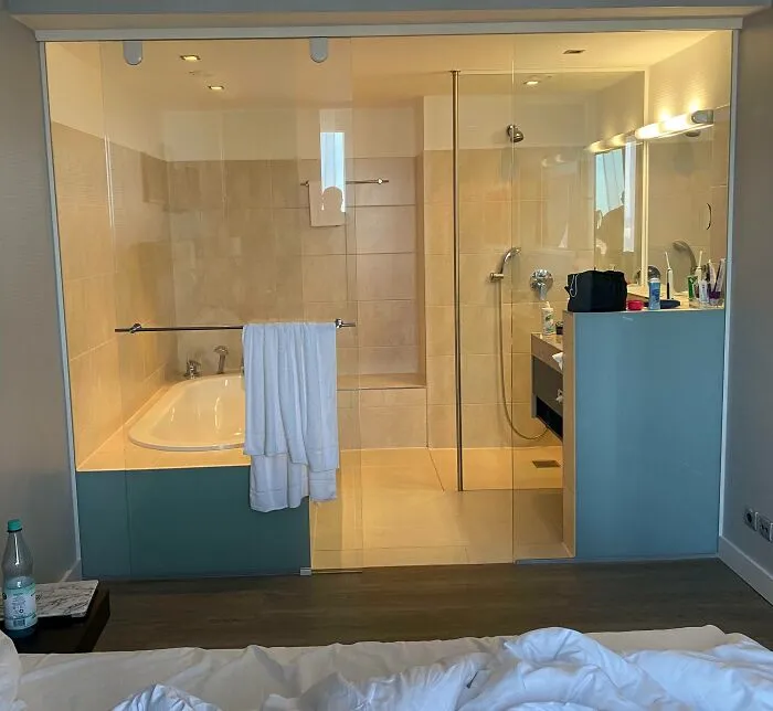 Why Do Hotel Rooms Insist On Making Me Watch My Partner Bathe? I'm Just Glad I'm Not Sharing The Room With A Friend Or Parent