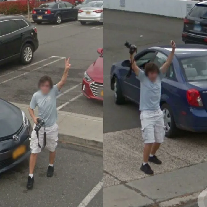 En octubre de 2017, me vio el coche de Google Maps Street View no una sino dos veces en dos estados diferentes
