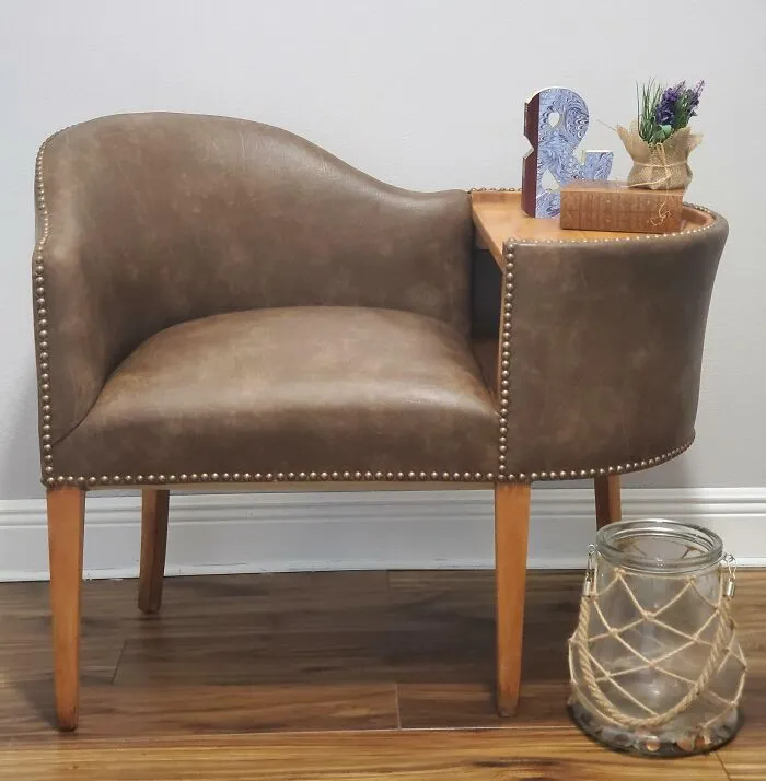 I Couldn't Figure Out How To Add To My Previous Post, But Here Is The Telephone Chair After Having It Reupholstered!