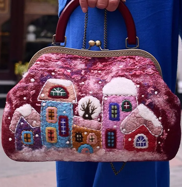 41 Cozy Designs Felted On Handbags By This Artist