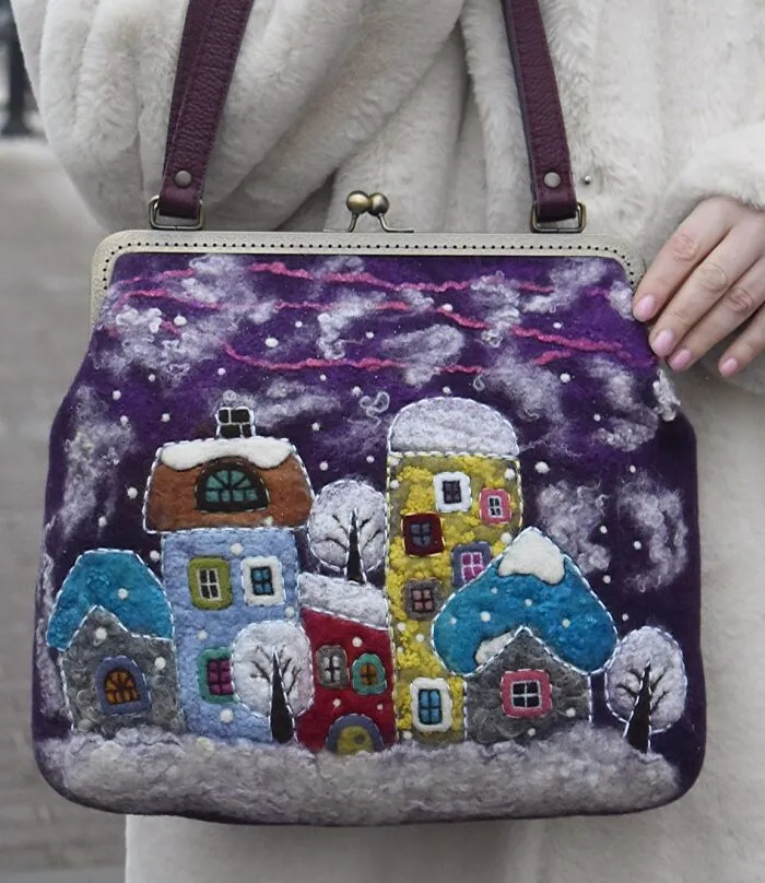 41 Cozy Designs Felted On Handbags By This Artist