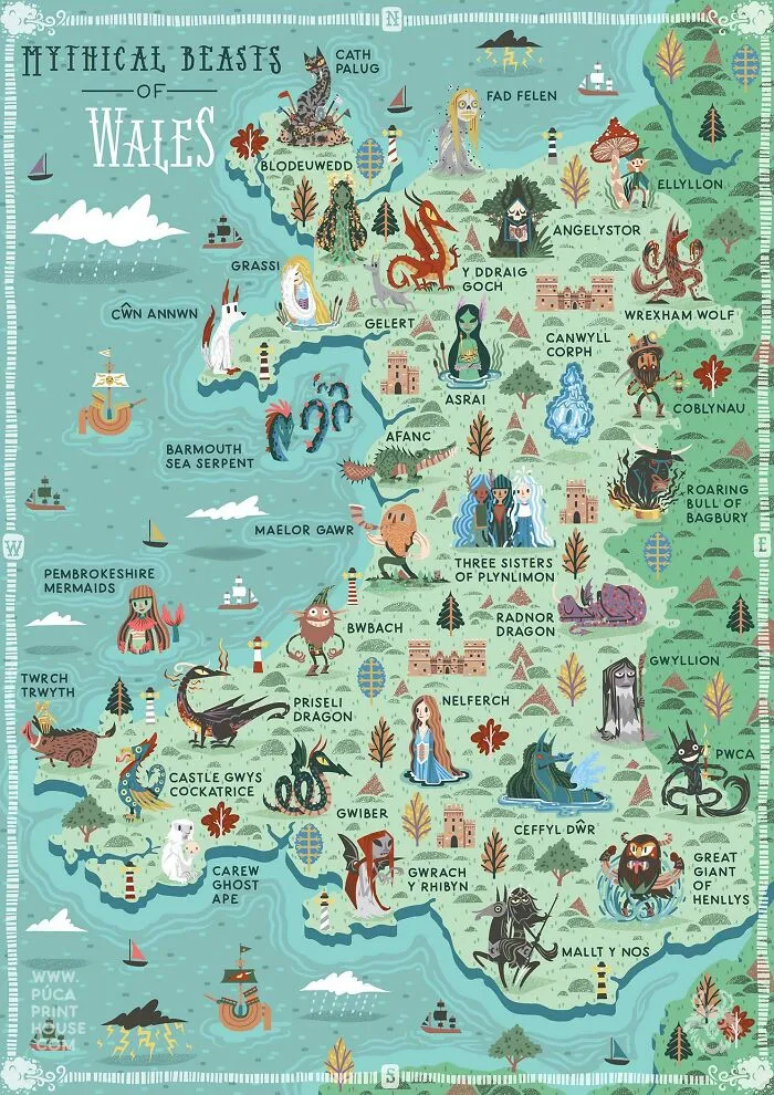 Mythical Beasts Of Wales [oc]