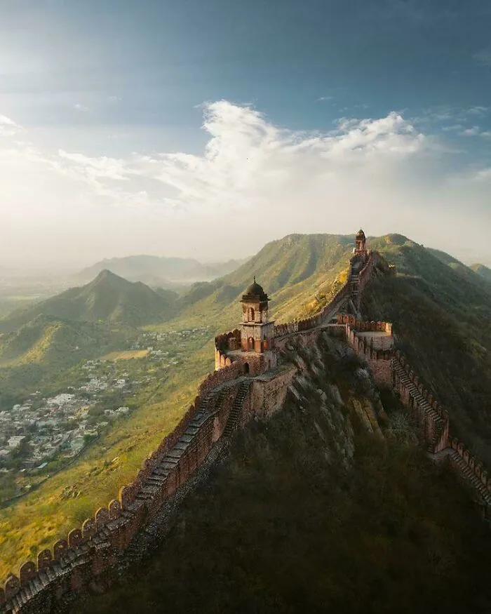 Muralla de Jaipur en Rajastán, India