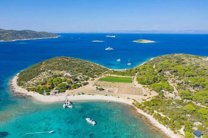Bird view of Hvar and the Dalmatian Islands