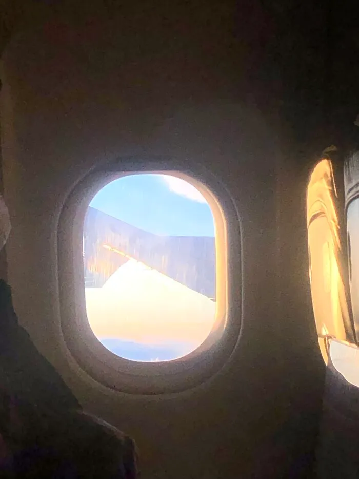 View From Plane During Sunset