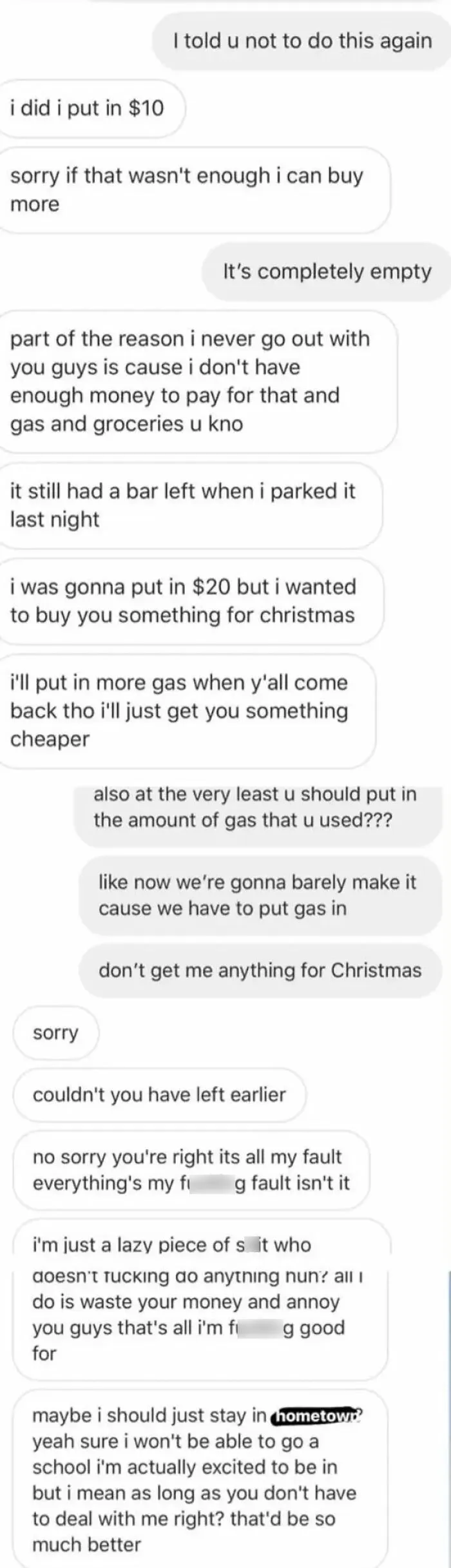 My Freeloading “Roommate” When I Asked That He Fill The Amount Of Gas Back Up In My Car That He Used To Go See His Boyfriend