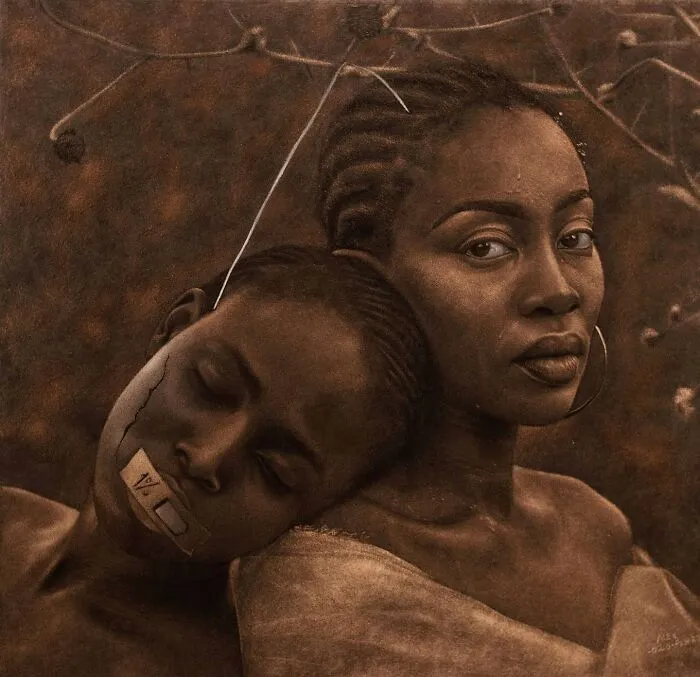 This Nigerian Artist Learned How To Paint With Fire And With Pyrography, He Creates Hyperrealistic Portraits (38 Pics)