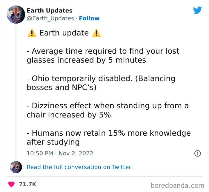 This Twitter Account Offers Hilarious Updates For Earth, Here Are 35 Of The Best Ones