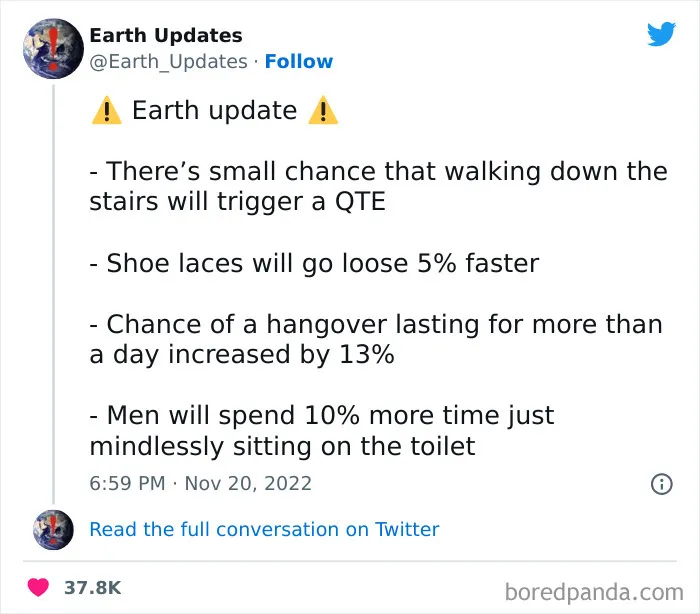 This Twitter Account Offers Hilarious Updates For Earth, Here Are 35 Of The Best Ones