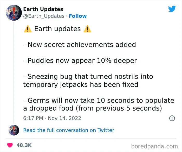 This Twitter Account Offers Hilarious Updates For Earth, Here Are 35 Of The Best Ones
