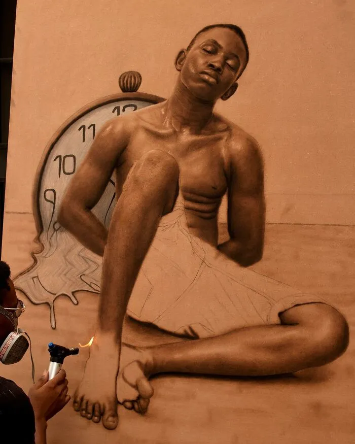 This Nigerian Artist Learned How To Paint With Fire And With Pyrography, He Creates Hyperrealistic Portraits (38 Pics)