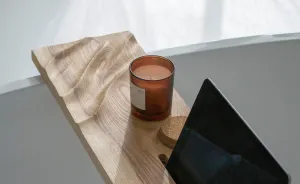 I Made A Bath Table From Natural Wood With An Imitation Of Waves
