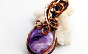 I Made A Round Pendant With Purple Charoite Which Is A Talisman And A Charm Against Negative Energy (4 Pics)
