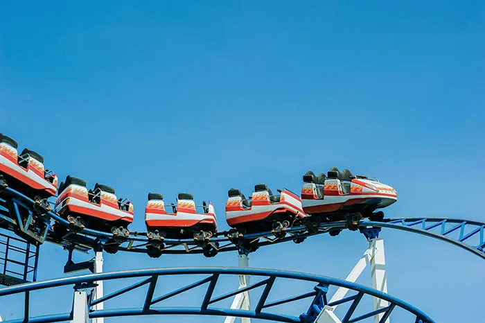 Roller coaster on railings