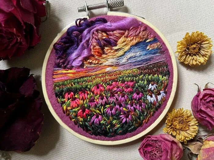 I Am A Textile Artist And I Create Tonal Impressionism Embroideries (14 Pics)