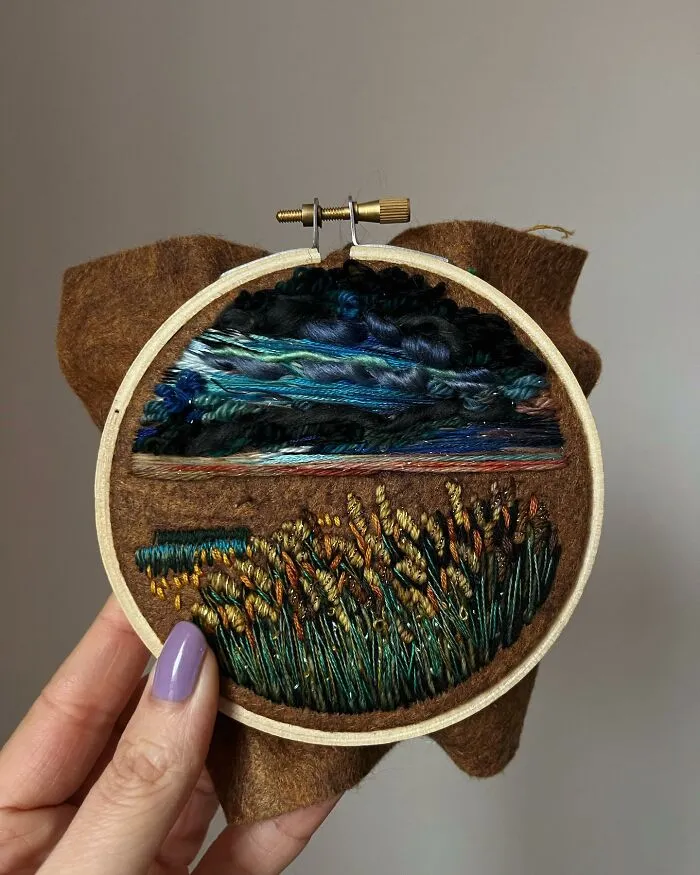 I Am A Textile Artist And I Create Tonal Impressionism Embroideries (14 Pics)