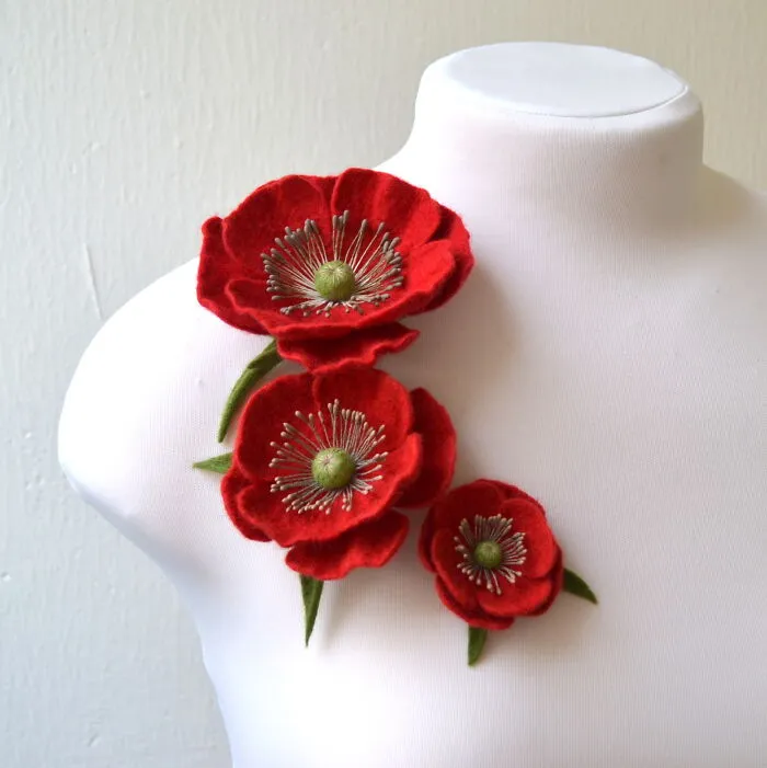 Poppies With A Green Center And Brown Stamens