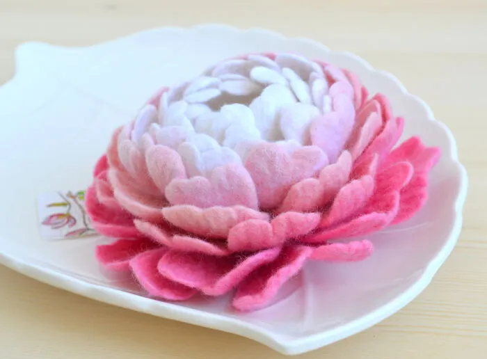 Pink Peony Brooch