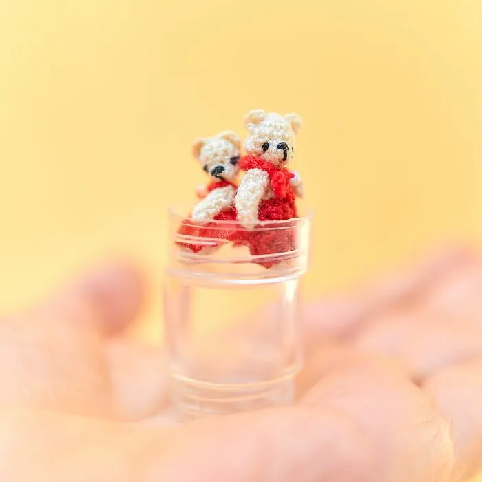 I Crochet Miniature Amigurumi Animals That Can Live In A Walnut Shell (13 Pics)