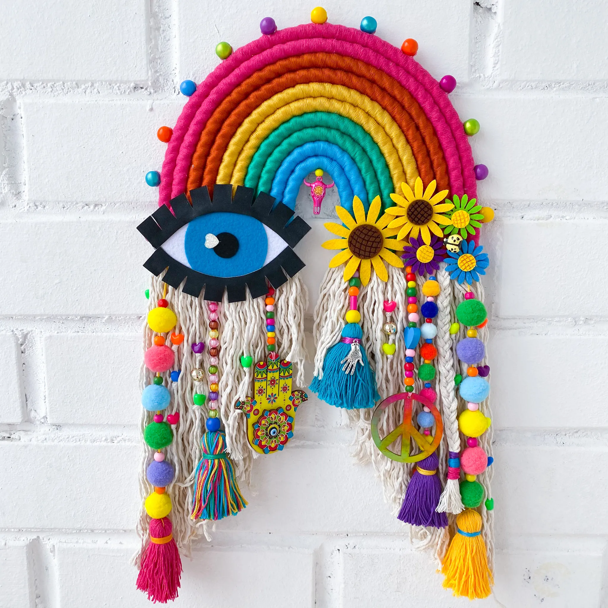 I Create Fiber Rainbows Wall Hanging