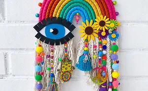 I Create Fiber Rainbows Wall Hanging