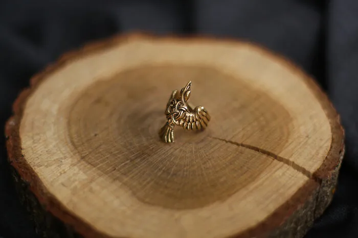 Raven Ring With Celtic Ornament