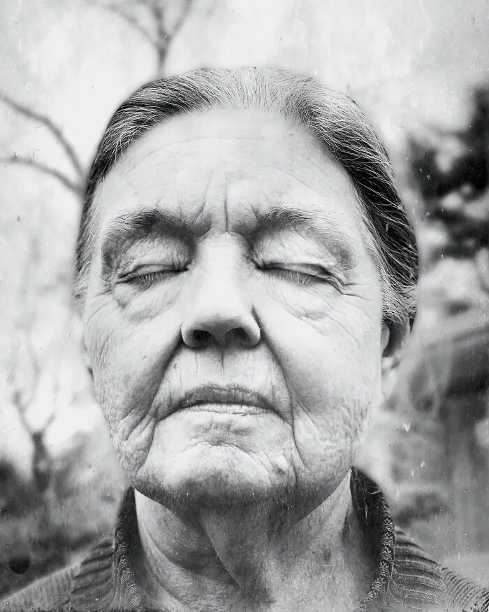 Eyes Closed From The Series "Caretaking" By Lynne Breitfeller