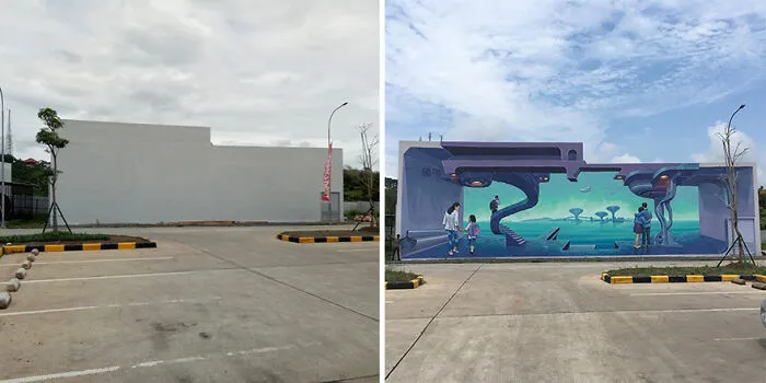 This Balinese Artist Paints Realistic 3D Murals On Dull Building Walls (32 Pics)