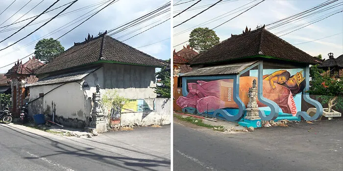 This Balinese Artist Paints Realistic 3D Murals On Dull Building Walls (32 Pics)