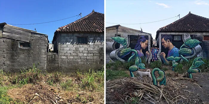 This Balinese Artist Paints Realistic 3D Murals On Dull Building Walls (32 Pics)