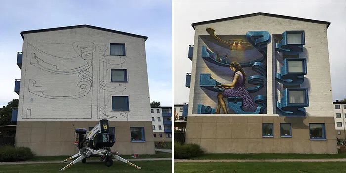 This Balinese Artist Paints Realistic 3D Murals On Dull Building Walls (32 Pics)