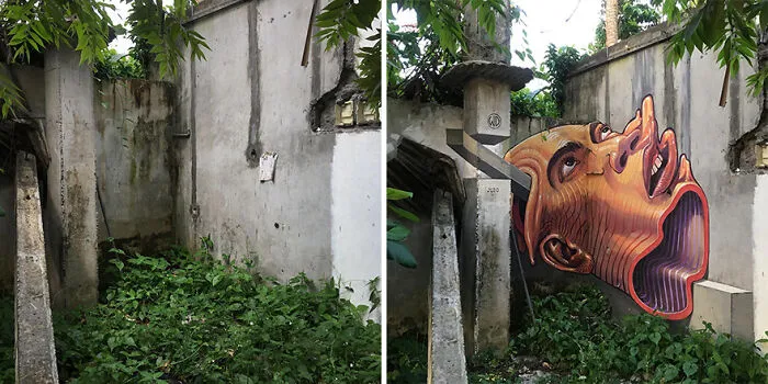 This Balinese Artist Paints Realistic 3D Murals On Dull Building Walls (32 Pics)