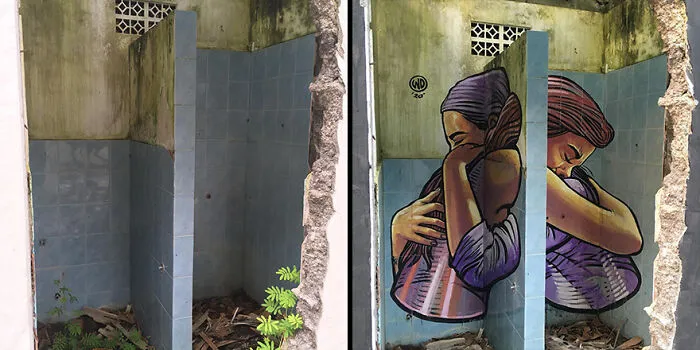 This Balinese Artist Paints Realistic 3D Murals On Dull Building Walls (32 Pics)