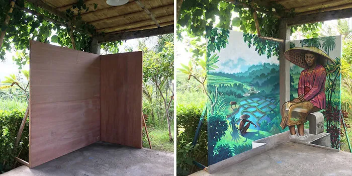 This Balinese Artist Paints Realistic 3D Murals On Dull Building Walls (32 Pics)