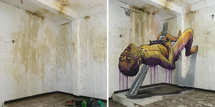 This Balinese Artist Paints Realistic 3D Murals On Dull Building Walls (32 Pics)