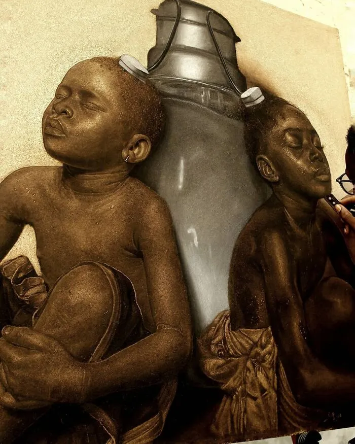 This Nigerian Artist Learned How To Paint With Fire And With Pyrography, He Creates Hyperrealistic Portraits (38 Pics)