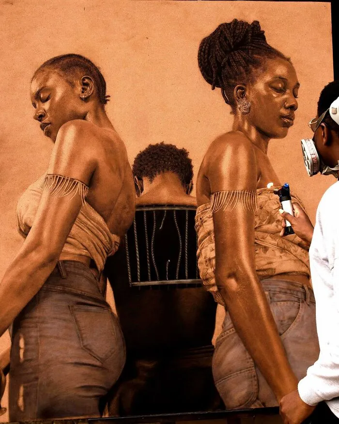 This Nigerian Artist Learned How To Paint With Fire And With Pyrography, He Creates Hyperrealistic Portraits (38 Pics)