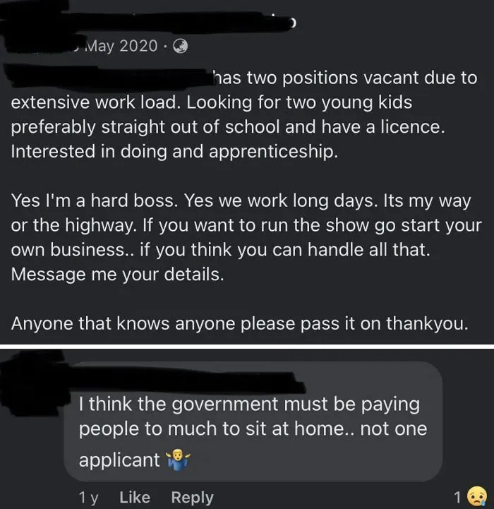 My Boss Posted This Job Description On Facebook And Then Commented On This A Week Later. I Wonder Why No One Applied