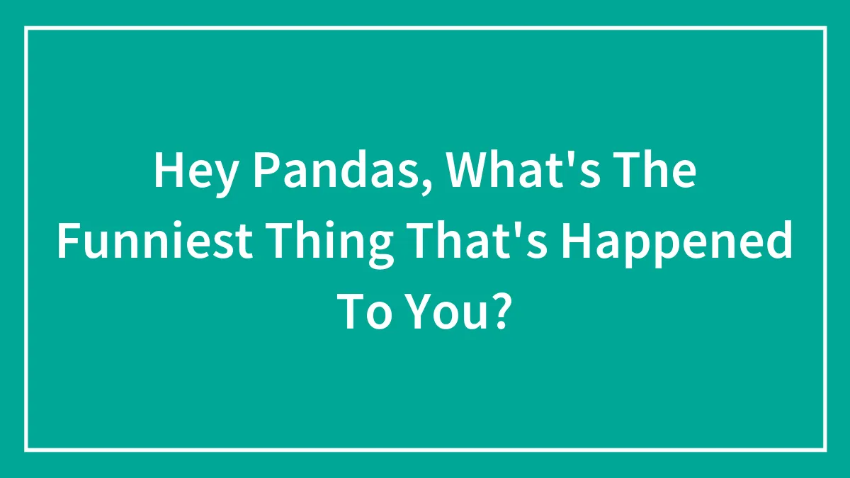Hey Pandas, What's The Funniest Thing That's Happened To You?
