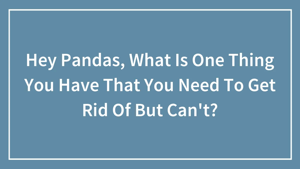 Hey Pandas, What Is One Thing You Have That You Need To Get Rid Of But Can't? (Closed)
