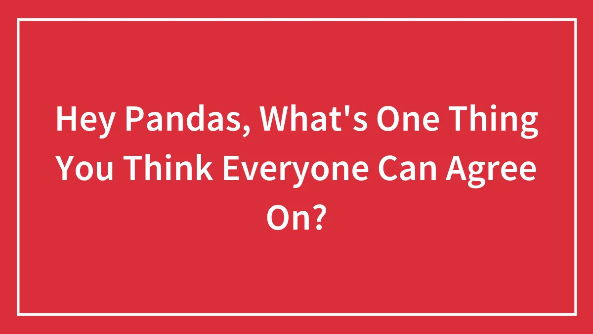 Hey Pandas, What's One Thing You Think Everyone Can Agree On?