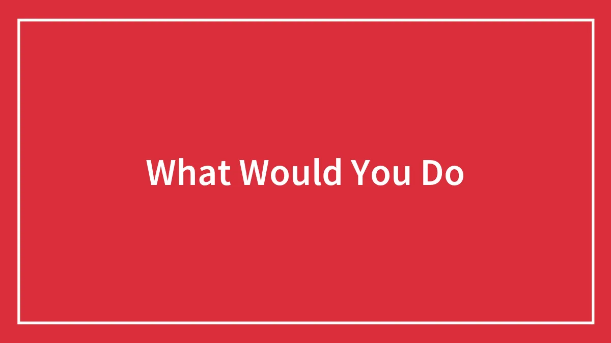 What Would You Do