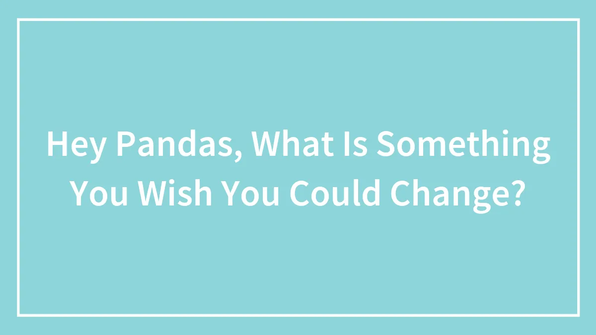 Hey Pandas, What Is Something You Wish You Could Change?