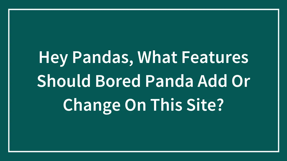 Hey Pandas, What Features Should Bored Panda Add Or Change On This Site? (Closed)