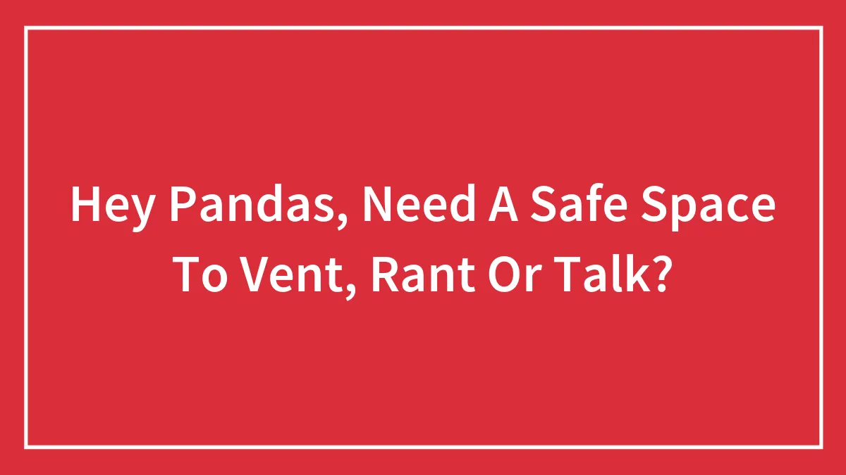 Hey Pandas, Need A Safe Space To Vent, Rant Or Talk?